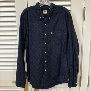 Levi's Navy Blue Microdot Button-Down Shirt